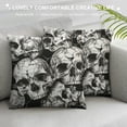 thumbnail image 3 of FUMJ Throw Pillow Covers Skull Halloween , Soft Square Home Decorative Couch Pillow Covers，Pillow Case for Sofa Bedroom Car Couch, 3 of 5
