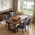 thumbnail image 5 of Modern Tufted Linen Dining Chair with Solid Wood Legs, Set of 2 - Grey, 5 of 10