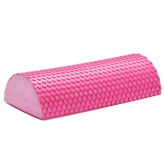 Half Round EVA Foam Roller Semi-circular Massage EVA Foam Shaft Yoga Pilates Fitness Equipment with Massage Floating Point (Pink)