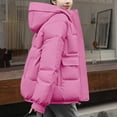thumbnail image 3 of Black*Friday on Sale ChaoHeng Winter Outerwear for Women Women's Solid Color Puffer Jacket,Fashion Hooded Coat with Zip Pockets, 3 of 4