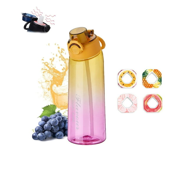 Air Water Bottle, Air Water Bottle with Flavor Pods, 900ML Fruit Fragrance Air Bottle with 5 pcs Pods, 0% Sugar Water Cup BPA Free, Suitable for Gyms, Outdoor Sport