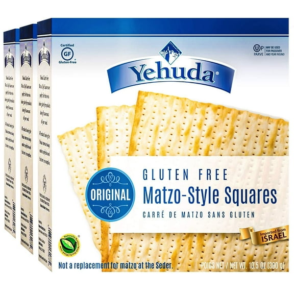 Yehuda Matzo Squares Gluten-Free 10.5 Ounce Pack of 3