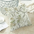 thumbnail image 5 of Chinoiserie Pillow Covers 18x18 Set of 2, Outdoor Olive Green Birds Flowers Throw Pillow Covers Linen Farmhouse Green Chinoiserie Decor Cushion Case Chinoiserie Home Decor for Couch Sofa, 5 of 6