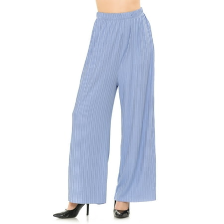 SSOULM Women's Ribbed Wide Leg Palazzo Pants with Plus Size