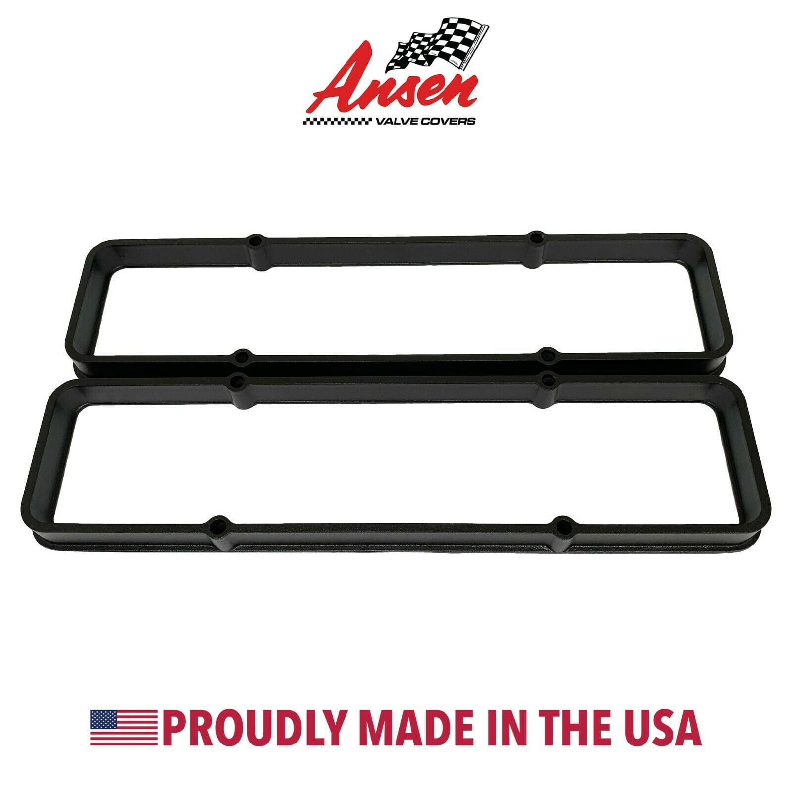 Small Block Chevy Valve Cover Spacers Black Ansen USA