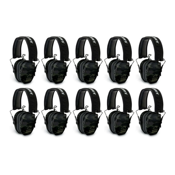 Walker's Razor Slim Ultra Low Profile Compact Design Earmuffs (Gray) 10-Pack