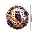 thumbnail image 4 of romoty Crescent Moon Owl Diamond Art Hanging Sign Kit Round Acrylic Wall Plaque Painting for Halloween Home Decor, 4 of 5