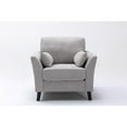 thumbnail image 6 of Damian Light Gray Woven Fabric Chair with Solid Wood Legs and Accent Pillows, 6 of 6