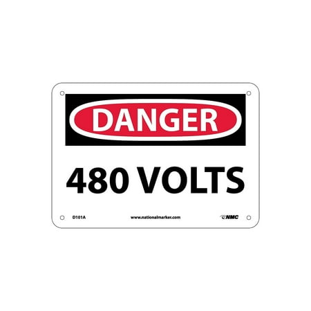 UPC: 0887481020273 | National Marker 480 Volts 7X10 .040 Aluminum Danger Sign D101A