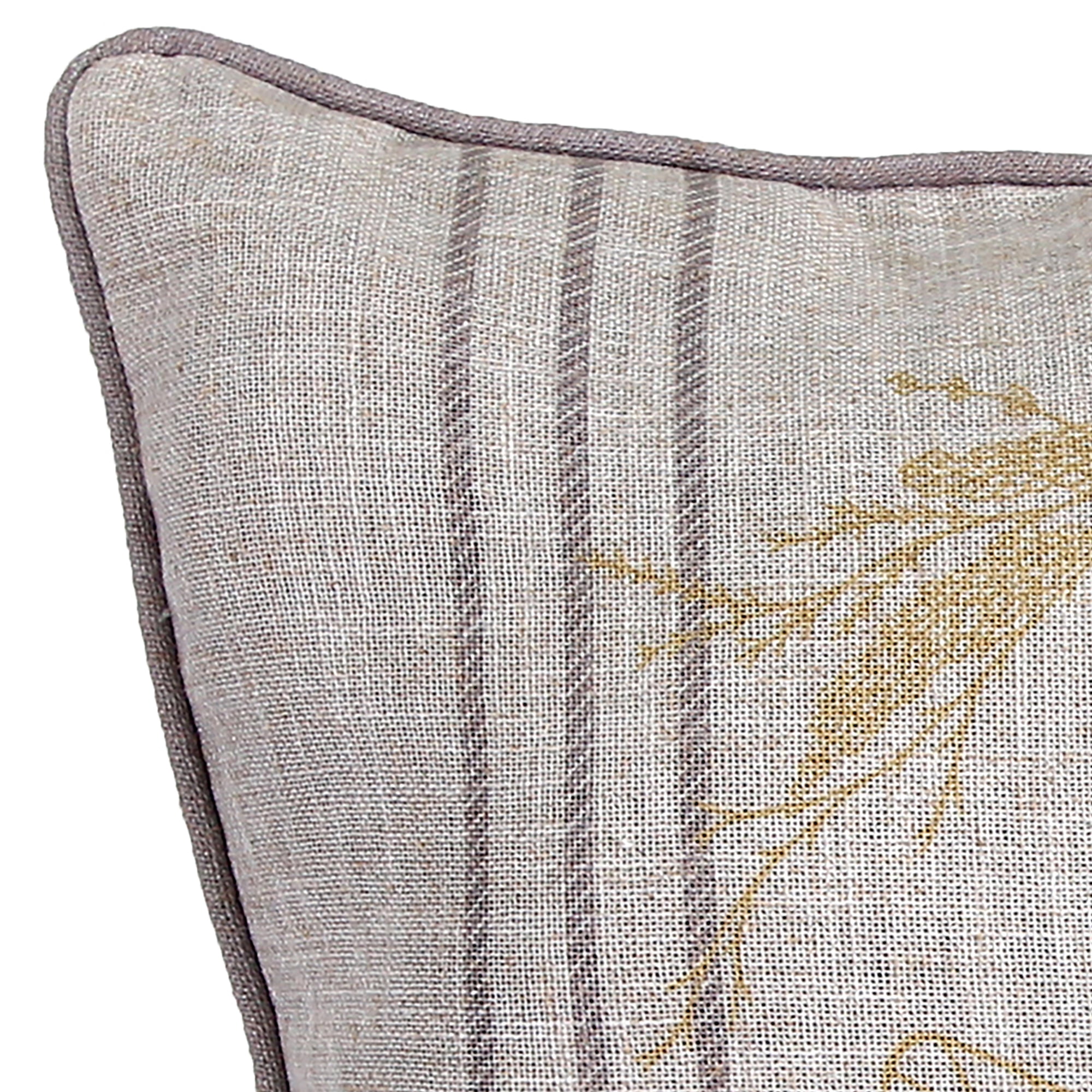Jordan Manufacturing 18" x 18" Laurel Stripe Tan Bee Novelty Square Reversible Decorative Throw Pillow with Welt