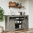 thumbnail image 6 of Heynemo Farmhouse TV Stand for TVs up to 70", Modern Entertainment Center with Sliding Barn Doors, Media Console Storage Cabinet for Living Room Bedroom, Light Grey, 6 of 10