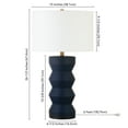 thumbnail image 5 of Evelyn&Zoe Carlin 27" Tall Ceramic Table Lamp with Fabric Shade, Matte Navy/White, 5 of 6