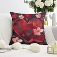 thumbnail image 5 of Valentine's Day Rose Flower Floral Love Forever Throw Pillow Covers 20"x20", Set Of 4, Linen Study Sofa Cushion Cover Indoor Living Room Home Decor, 5 of 7