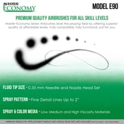 Master Performance E90 Multi-Purpose Precision Dual-Action Siphon Feed Airbrush with Black Handle, 0.35 mm Tip