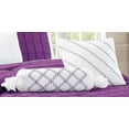 thumbnail image 2 of Legacy Decor 9 pc Pleated Microfiber Comforter Set, Purple and White Color, California King Size, 2 of 6