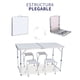 thumbnail image 3 of Mesa Plegable Portátil con 4 Sillas Ajustable Exterior 120 cm Picool  Mesa con 4 Sillas, 3 of 8