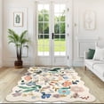 thumbnail image 4 of 5x7 Living Room Area Rugs: Washable Floral Non-slip Rug For Bedroom Dining Ultra Soft Carpet Kitchen Home Office Farmhouse Thin Floor Mat Teen And Dorms(5x7 Cream), 4 of 7