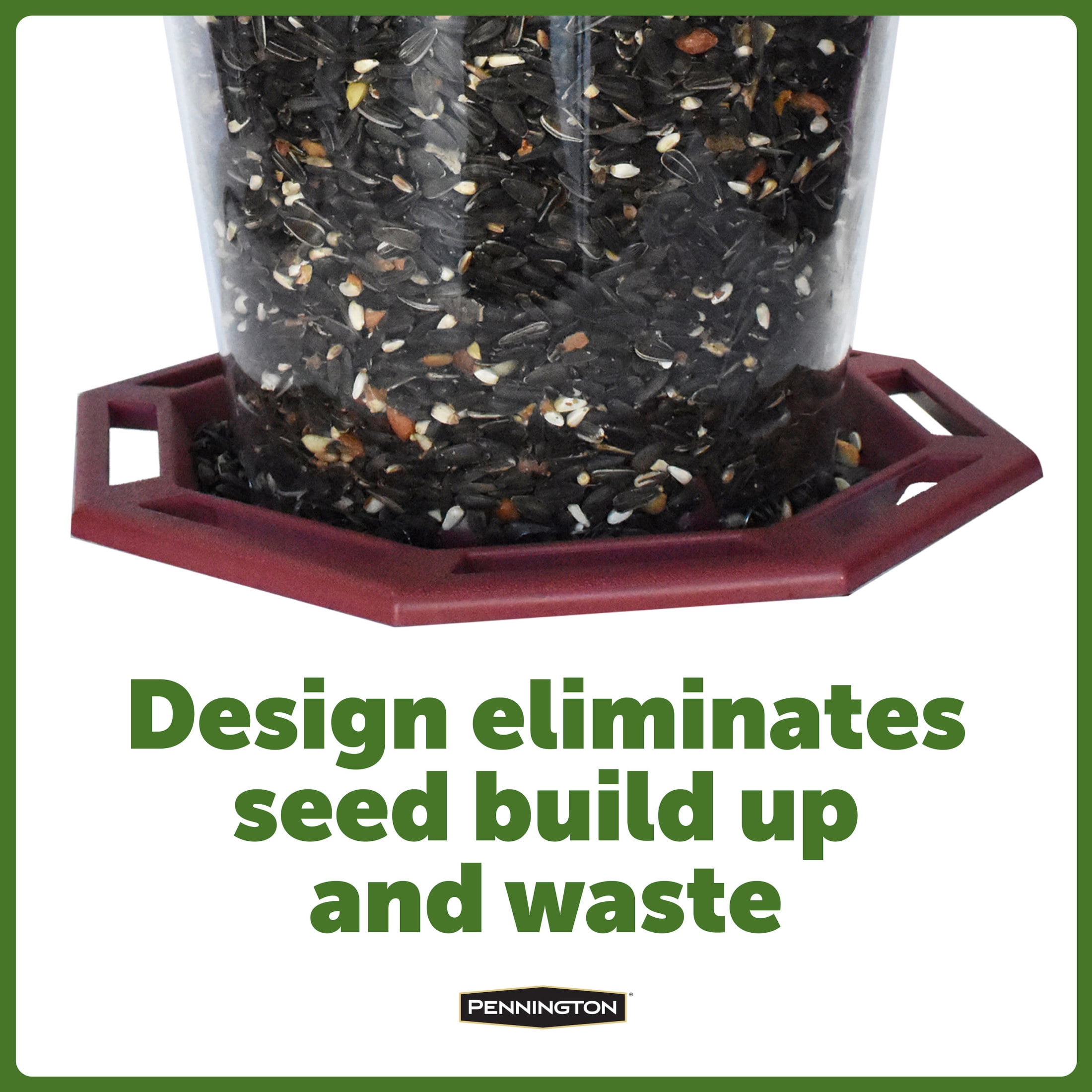 Pennington Earth Smart Red Recycled Resin Grand Ecozebo Wild Bird Feeder, Jumbo 10 lb. Capacity, 1 Pack