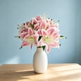 thumbnail image 4 of Pink Artificial Lily Flowers Bouquet for Vase, Tiger Lilies Lily Stems, Realistic Wedding Centerpiece Home Party Garden Decoration Indoor Outdoor Table Arrangement, 4 of 5