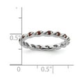 thumbnail image 2 of 2.5mm 925 Sterling Silver Polished Prong set Stackable Garnet Ring Size 5 Stackable Ring for Women, 2 of 2