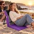 thumbnail image 3 of Folding Beach Chair Mat with Backrest Portable Lightweight Outdoor Seat with Carry Bag Breathable Mesh Seat for Picnic Beach Garden Camping Red, 3 of 5
