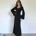 thumbnail image 5 of Katigan Women'S Ribbed Maxi Dress Knit Flare Sleeve Bodycon Dress Loose Casual Long Dresses Black XL, 5 of 6