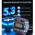 thumbnail image 3 of Transmisor FM Tsnam Bluetooth 5.3 con micrófono dual manos libres, 3 of 9