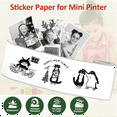 thumbnail image 3 of 6 Roll Mini Pocket Printer Sticker Paper, 30 X 57mm Self-Adhesive Thermal Paper for Pocket Printer,Black on White, 3 of 7