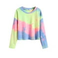thumbnail image 5 of Arshiner Girls Long Sleeve Tie Dye Outfits Sweatsuits Set Cute Pullover Hoodies Sweatshirts Jogger Sweatpants Outfit, 5 of 9