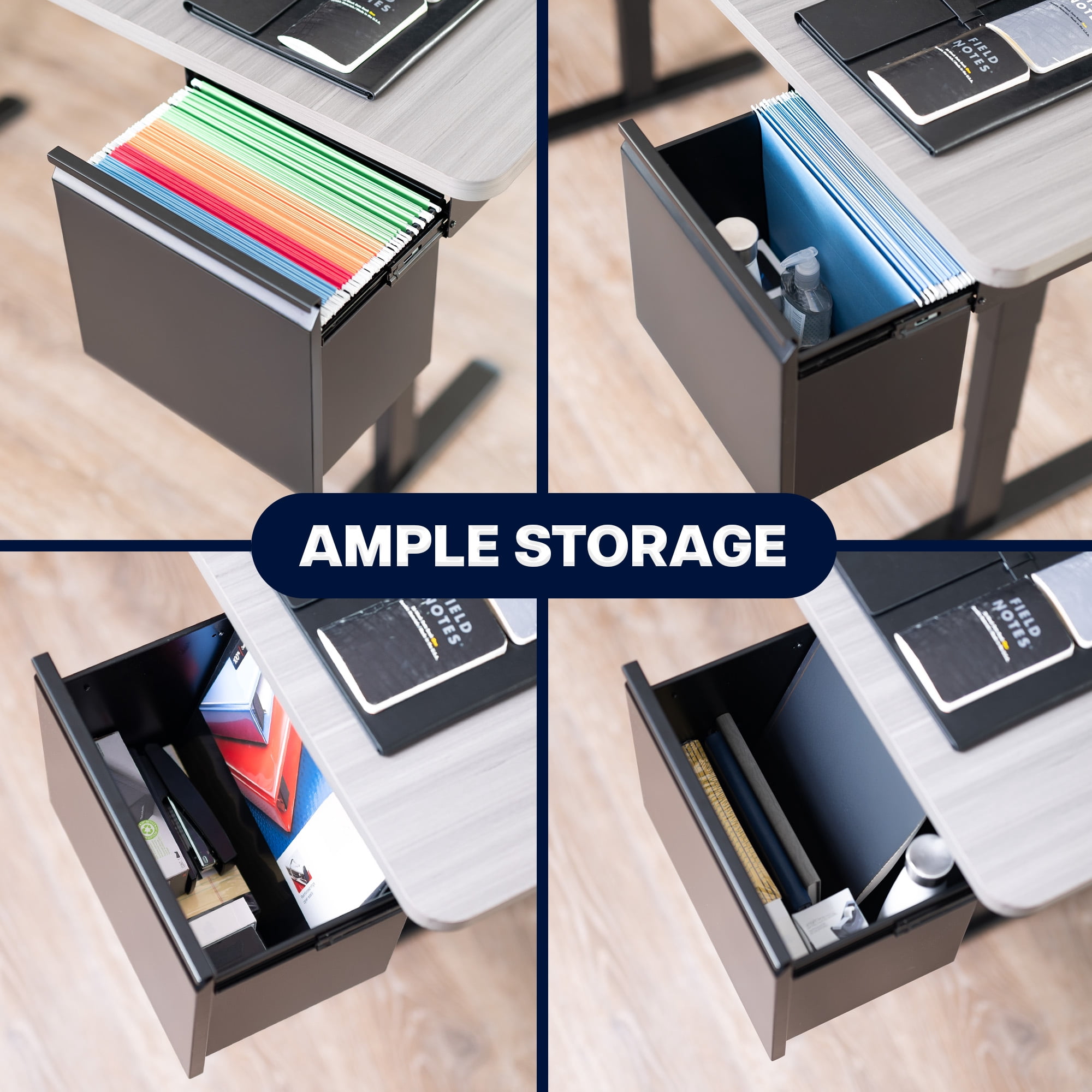 VIVO Black Under Desk Filing Cabinet, Large Storage Drawer for Letter Size Files