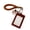 Brown, variant on Waterproof PU Badge Card Case With Detachable Lanyard Keychain Hook Double Layer Photo Card Cover For Students