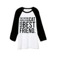 thumbnail image 1 of The Entire Cat Population Is My Best Friend Unisex 3/4 Sleeves Baseball Raglan T-Shirt Tee White Bla, 1 of 4