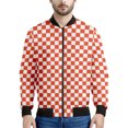 thumbnail image 3 of Chaqueta con cremallera a cuadros con estampado 3D multicolor para hombre, sudadera de gran tamaño, chaquetas de calle para primavera y otoño, abrigos de manga larga, 3 of 5