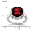 thumbnail image 3 of Auriga Fine Jewelry 14K White Gold Garnet and Diamond Ring for Women Size 7, 3 of 6