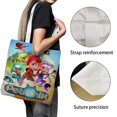 thumbnail image 3 of Petronix Defenders Bolso de tela con estampado de lienzo para mujer, bolsa de compras reutilizable y estética, con cremallera interior, regalo para mujer,40*45cm., 3 of 6