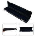 thumbnail image 2 of Black PU Leather Wooden Flute Case Cover with Velvet Lining for 16 17 Holes Flute Bag Portable Lightweight Storage, 2 of 7