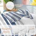 thumbnail image 2 of 3 Piece Navy Blue Stripes Duvet Cover Set Full Size,Microfiber Comforter/Quilt Cover with Corner Ties and 2 Pillowcases,Modern Minimalist Horizontal Ombre Lines All Season Bedding with Zipper Closure, 2 of 8