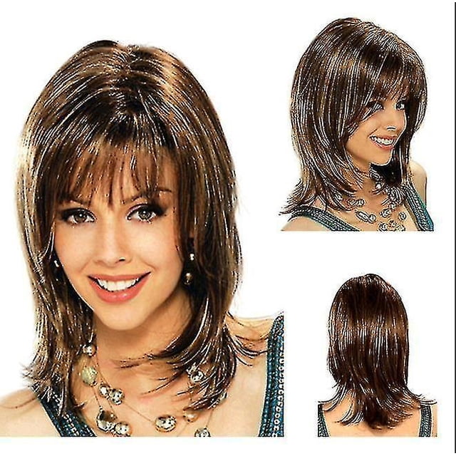 Peluca de pelo corto de moda para mujer (marrón) ZefeiWu 1327533432900