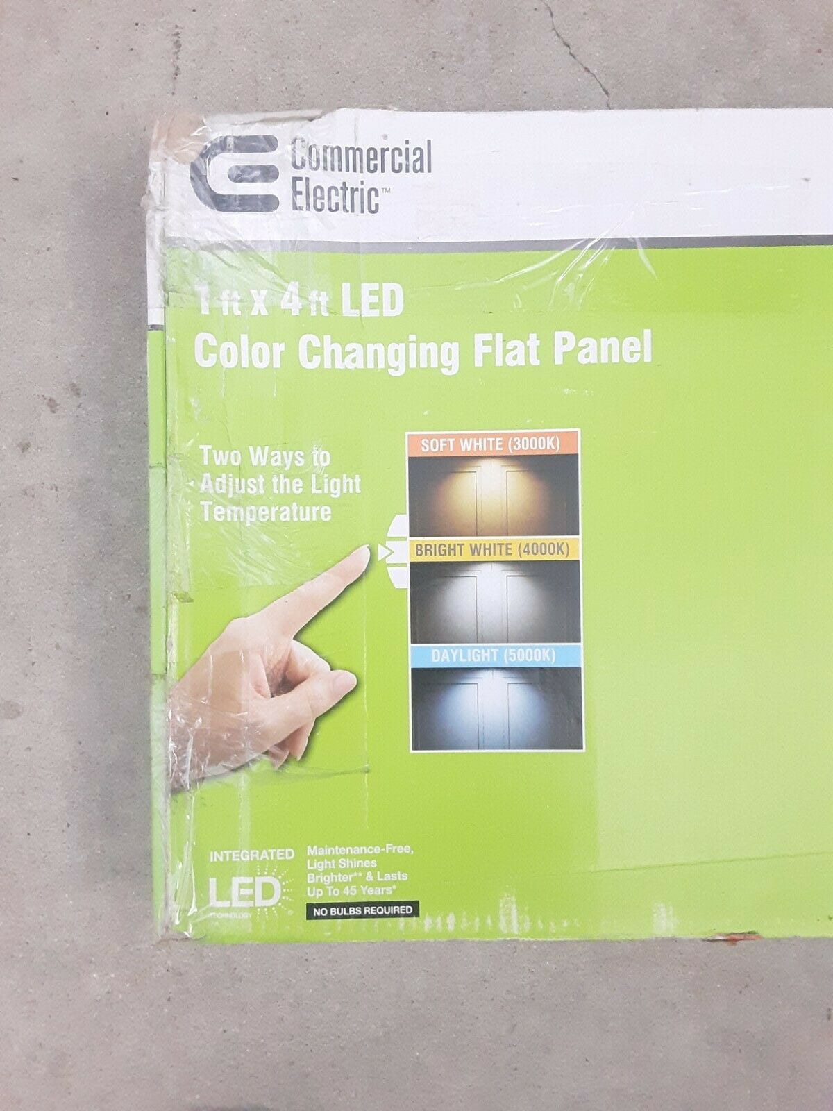 Commercial Electric 1'x 4' 50W White LED Flat Panel Flush Mount Ceiling Light