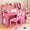 Pink, variant on Adjustable Study Desk & Chair Set with Storage – Wooden Writing Table with Hutch, Tiltable Surface & Storage Cabinet – Space-Saving Desk for Bedroom or Home Office