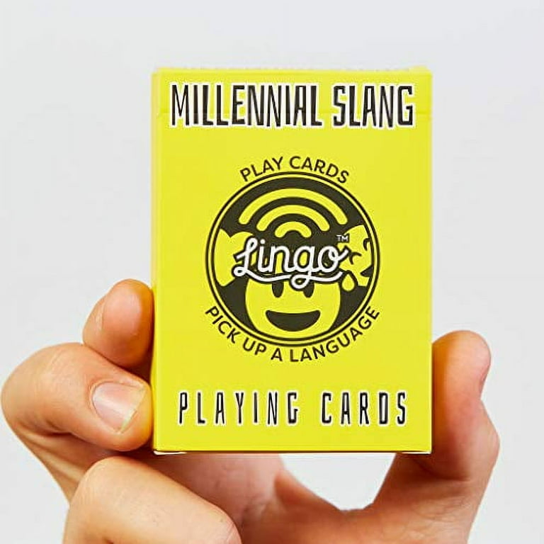 Millennial Lingo Playing Cards - Learn Slang Vocabulary With 52 Translation Flashcards & Game Cards