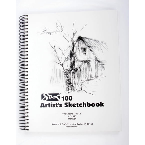 Cuaderno de bocetos para saxo, encuadernado en espiral, sulfito, 11 x 14 pulgadas, 100 hojas