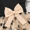 thumbnail image 5 of ZEHJUHAN Toddler Girl's Ruffle Sleeve Bow Princess Dress Sleeveless Round Neck 3D Floral Embroidery Mesh Party Dresses Black，2Y, 5 of 7