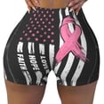 thumbnail image 2 of Picia Ribbon Breast Cancer Awareness Printed Workout Shorts for Women Seamless Scrunch Butt Lifting High Waisted Yoga Gym Booty Running Moisture-wicking Short Pants-Large, 2 of 9