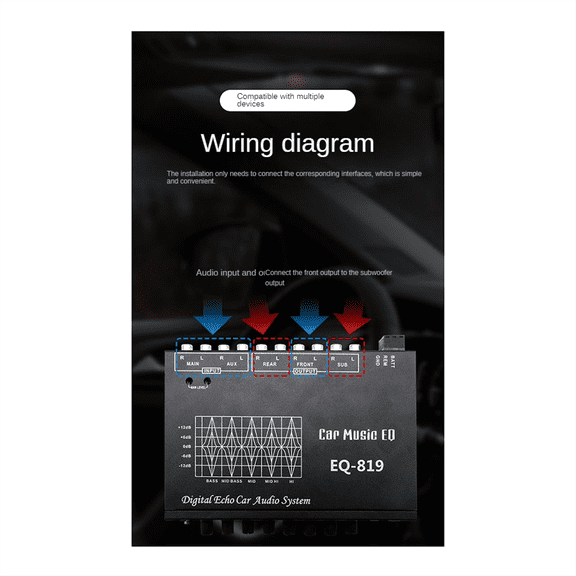 HOT! EQ-819 Car Equalizer Multifunctional Audio EQ Tuning Crossover Amplifier Parametric