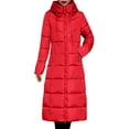 thumbnail image 2 of jtjvou Womens Full Length Long down Jackets Casual Winter Warm Long Packable Quilted Puffer Jacket Red L, 2 of 4