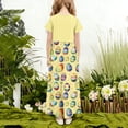 thumbnail image 6 of Cowsor Big Girls Short Sleeve Round Neck Easter Print Dress Casual Maxi Gown with Pockets Comfortable Holiday Outfit for 4 to 14 Years Old Kids Spring Parties, 6 of 7