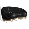 thumbnail image 5 of Maklaine Contemporary Upholstered Black Velvet Chaise with Stainless Steel Base, 5 of 5
