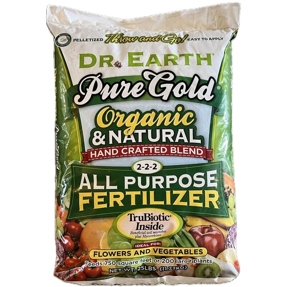 Dr. Earth Pure Gold Organic & Natural All Purpose Fertilizer, 25 Pounds