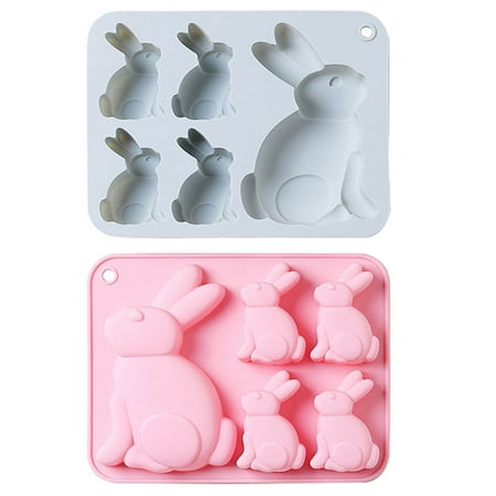 

NUOLUX 2pcs DIY Easter Rabbit Shape Mold Kitchen Use Baking Mold Chocolate Cake Mold Food-grade Silicone Mold